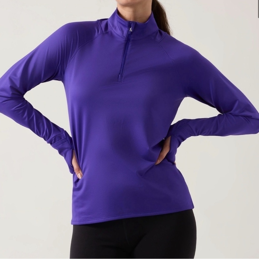 NWT ATHLETA 1X Whistler Half Zip In Noble Blue NEW